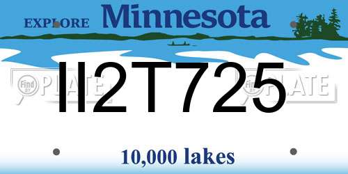 II2T725 Minnesota License Plate