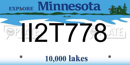 II2T778 Minnesota License Plate