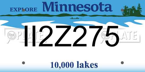 II2Z275 Minnesota License Plate