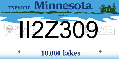 II2Z309 Minnesota License Plate