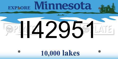 II42951 Minnesota License Plate