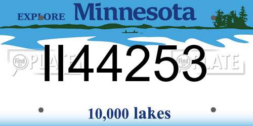 II44253 Minnesota License Plate