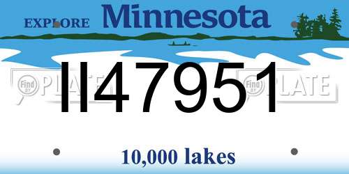 II47951 Minnesota License Plate
