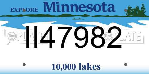 II47982 Minnesota License Plate