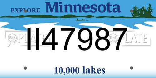 II47987 Minnesota License Plate