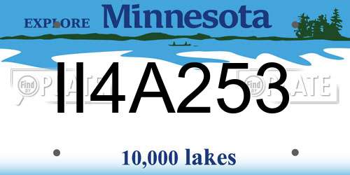 II4A253 Minnesota License Plate