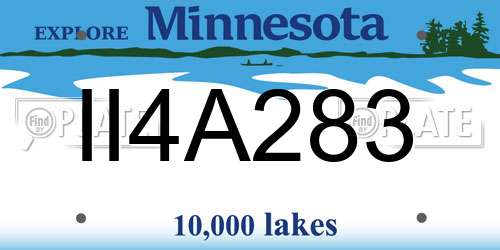 II4A283 Minnesota License Plate