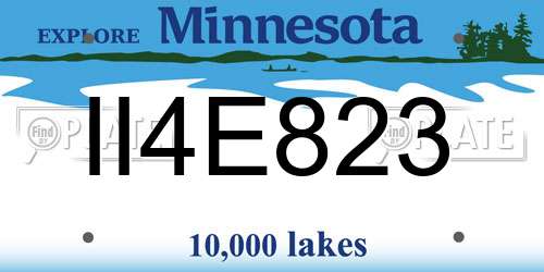 II4E823 Minnesota License Plate