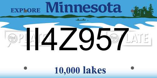 II4Z957 Minnesota License Plate