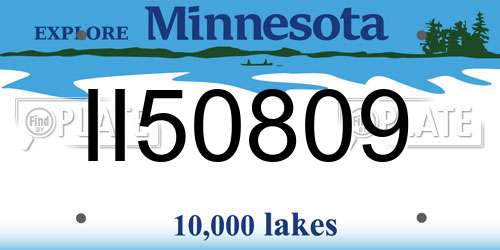 II50809 Minnesota License Plate