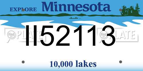 II52113 Minnesota License Plate