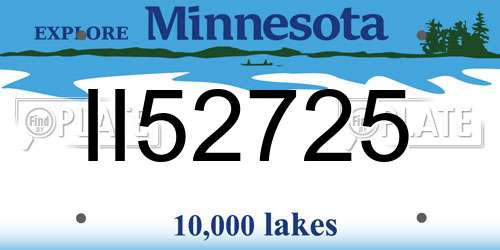 II52725 Minnesota License Plate