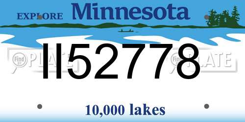 II52778 Minnesota License Plate