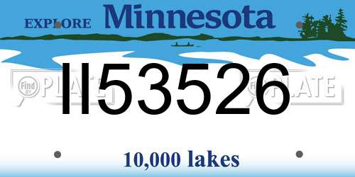 II53526 Minnesota License Plate