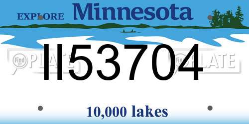 II53704 Minnesota License Plate