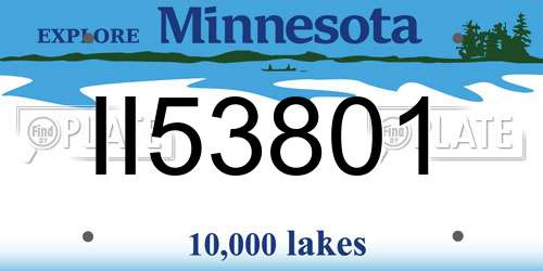 II53801 Minnesota License Plate