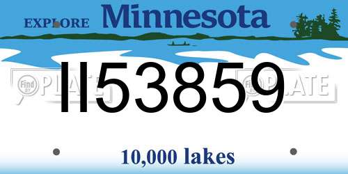 II53859 Minnesota License Plate