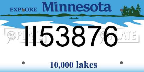 II53876 Minnesota License Plate