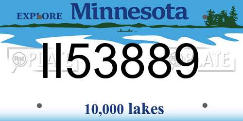 II53889 Minnesota License Plate