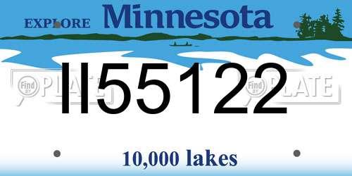 II55122 Minnesota License Plate