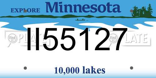 II55127 Minnesota License Plate