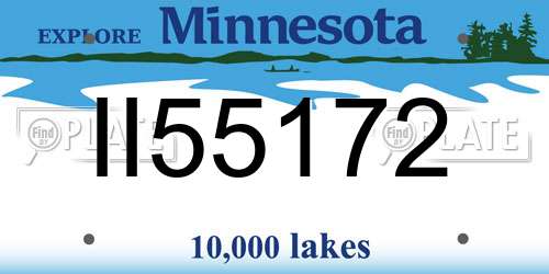 II55172 Minnesota License Plate