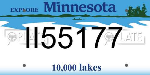 II55177 Minnesota License Plate