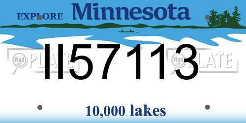 II57113 Minnesota License Plate