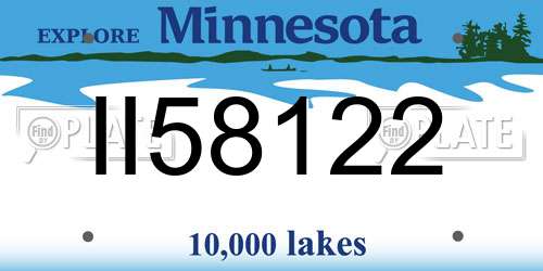 II58122 Minnesota License Plate