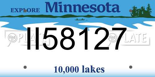 II58127 Minnesota License Plate