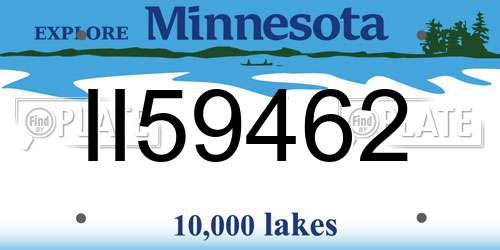 II59462 Minnesota License Plate