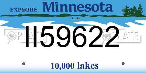 II59622 Minnesota License Plate