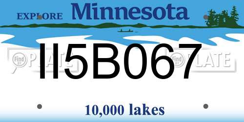 II5B067 Minnesota License Plate
