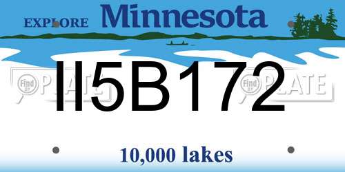 II5B172 Minnesota License Plate