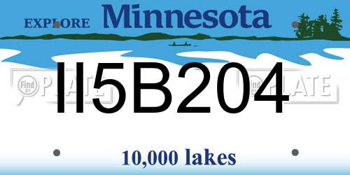 II5B204 Minnesota License Plate