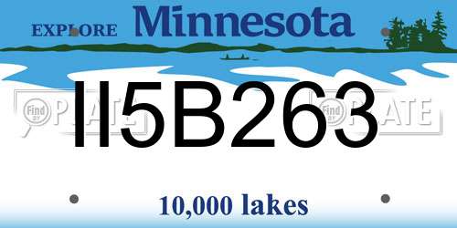 II5B263 Minnesota License Plate