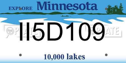 II5D109 Minnesota License Plate