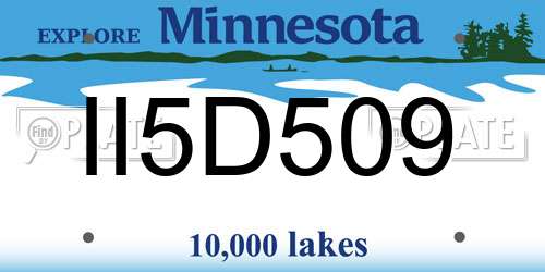 II5D509 Minnesota License Plate