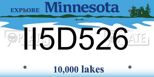 II5D526 Minnesota License Plate