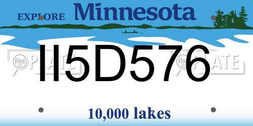 II5D576 Minnesota License Plate