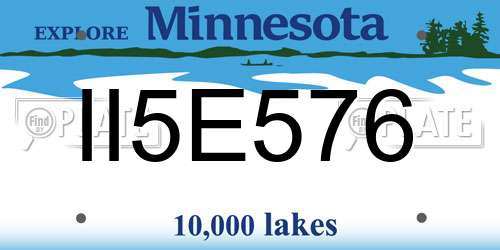 II5E576 Minnesota License Plate