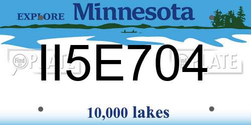 II5E704 Minnesota License Plate