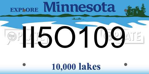 II5O109 Minnesota License Plate