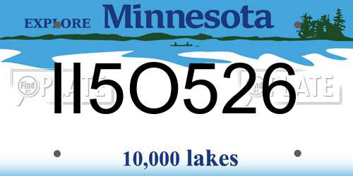 II5O526 Minnesota License Plate
