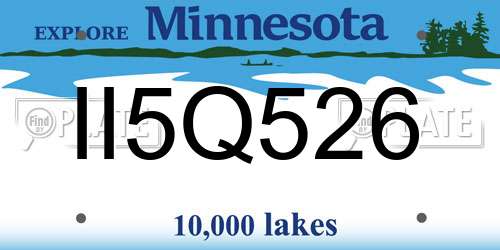 II5Q526 Minnesota License Plate