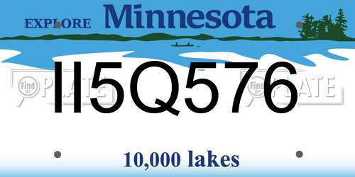 II5Q576 Minnesota License Plate