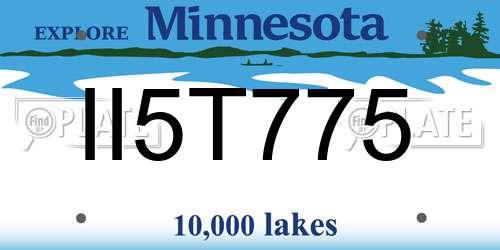 II5T775 Minnesota License Plate