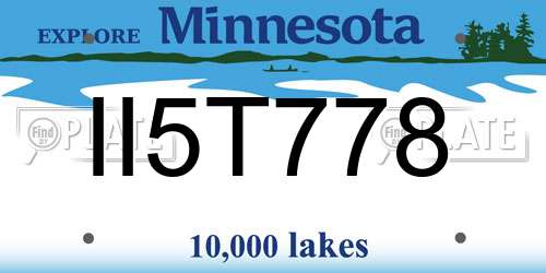 II5T778 Minnesota License Plate
