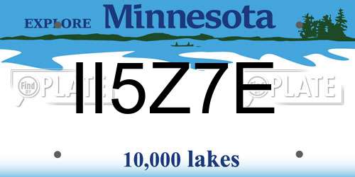 II5Z7E Minnesota License Plate