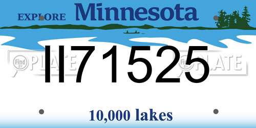 II71525 Minnesota License Plate